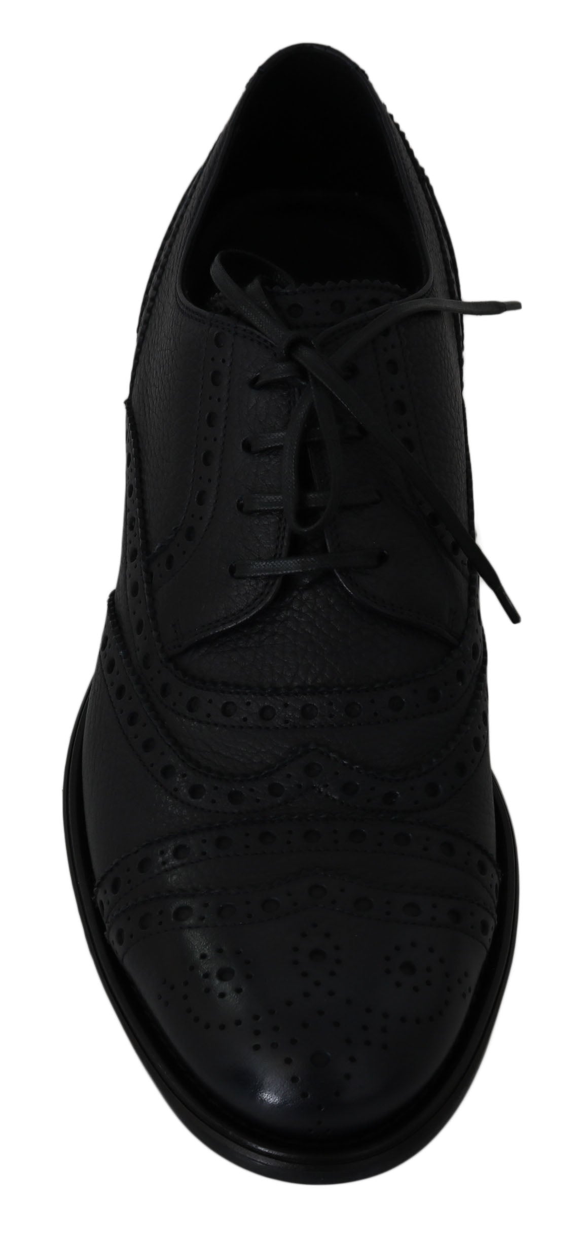 Blue Leather Wingtip Oxford Dress Shoes