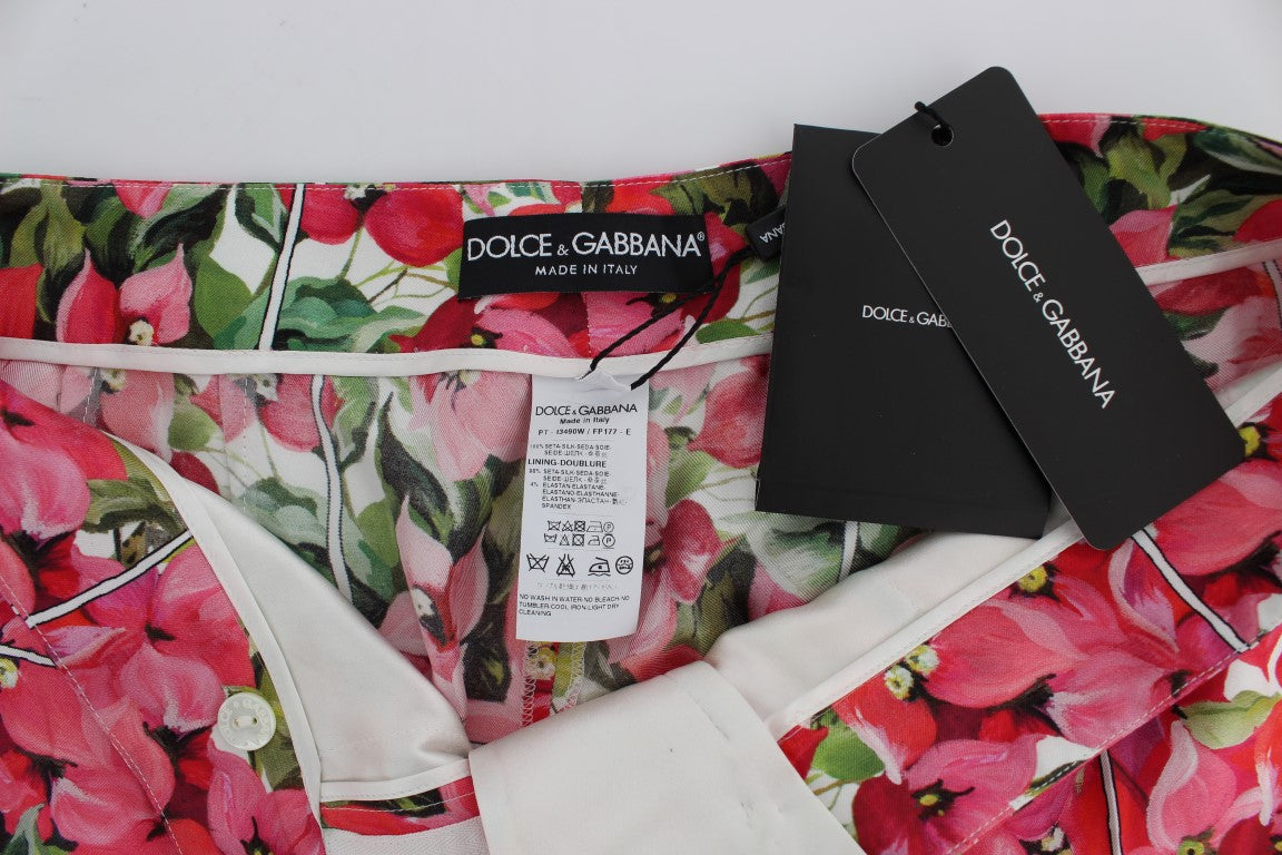 Multicolor Floral Knee Capris Shorts Pants